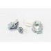 Earrings Enamel Jhumki Dangle Sterling Silver 925 Blue Beads Traditional C6